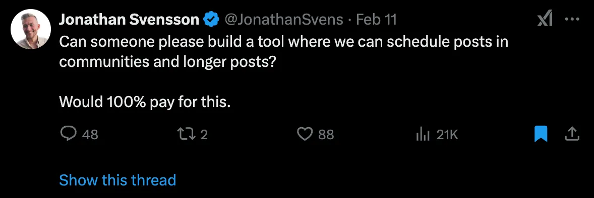 tweet for feature